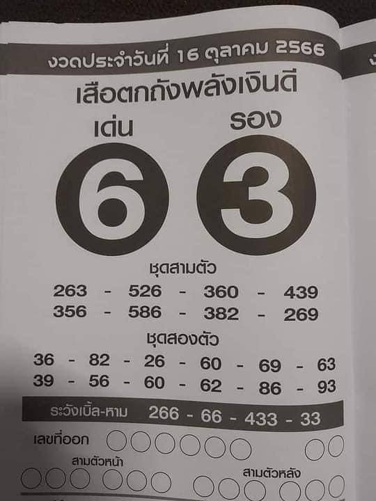 เสือตกถัง16/10/66